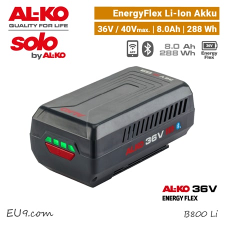 ALKO B 800 Li Li-Ion Akku 8 Ah 8.0 Ah Bluetooth SOLO AL-KO 36V EnergyFlex EU9