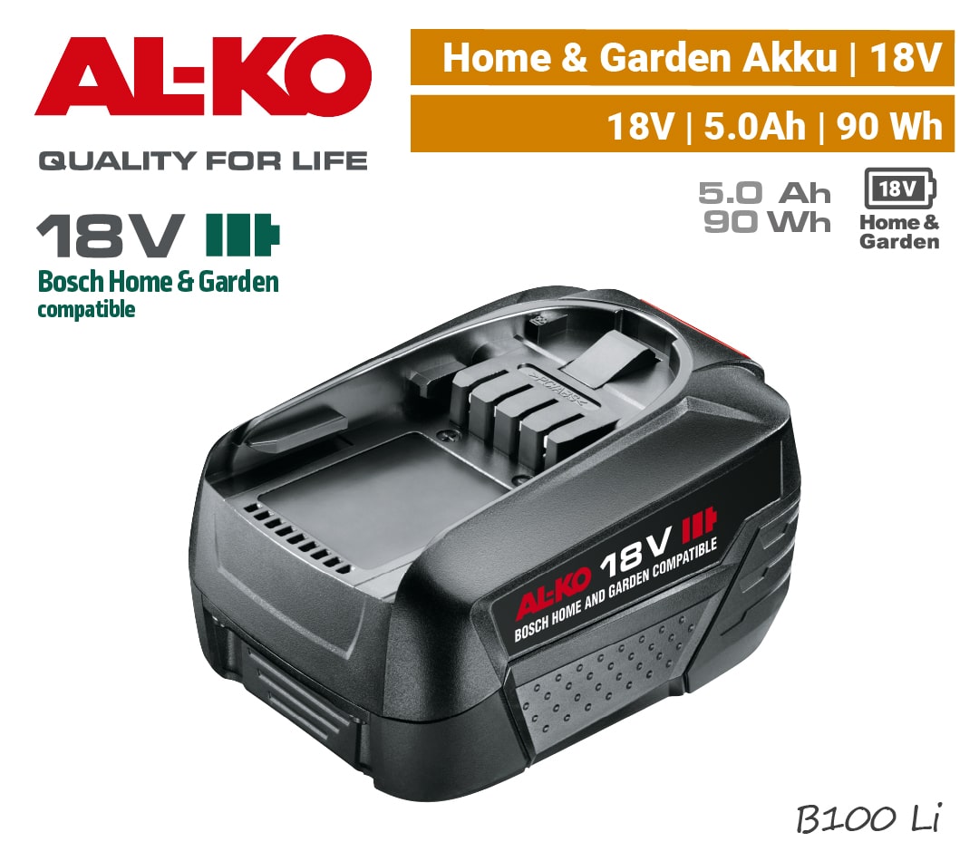 ALKO B100 Li Akku 18V Bosch Home & Garden 18 V power-for-all li-ion AL-KO B 100 Li 5 Ah 90 Wh EU9