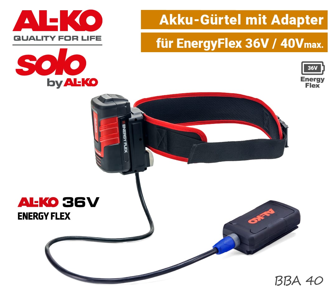 ALKO BBA 40 Akku-Gürtel mit Adapter SOLO AL-KO 36V 40V max EnergyFlex EU9