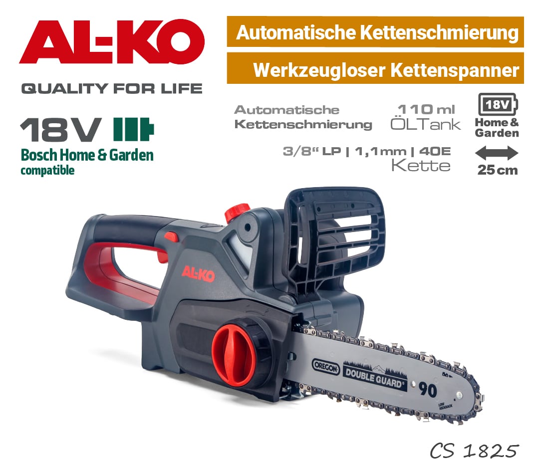 ALKO CS 1825 Akku-Motorsäge Akku-Kettensäge 18V Bosch Home & Garden Power-For-All 18 V EU9