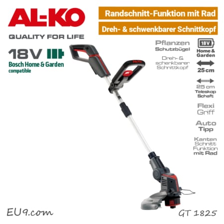 ALKO GT 1825 Akku-Trimmer Rasentrimmer 18V Bosch Home & Garden Power-For-All EU9