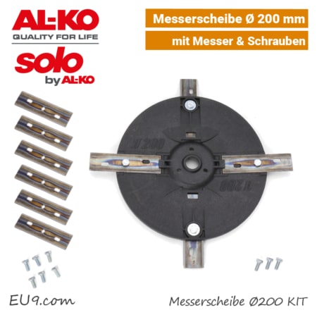 ALKO-SOLO Messerscheibe 200 mm Messerteller Robolinho 300 E 450 W 500 W Klingen Teller EU9
