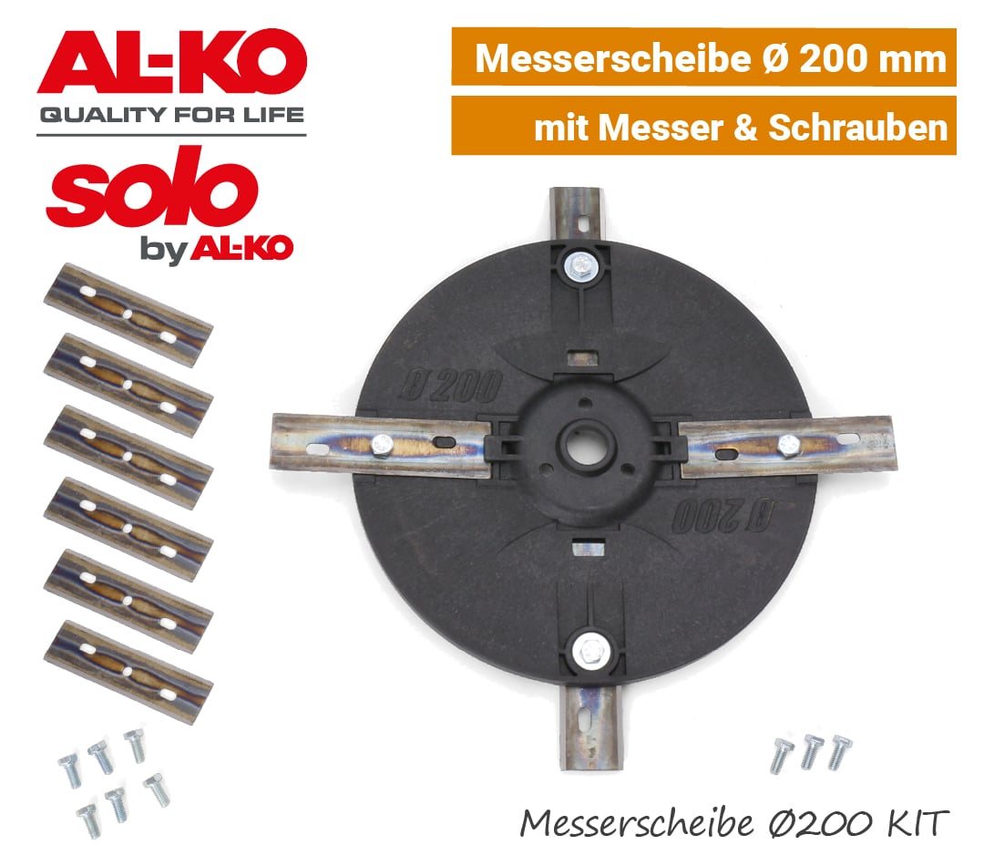 ALKO-SOLO Messerscheibe 200 mm Messerteller Robolinho 300 E 450 W 500 W Klingen Teller EU9