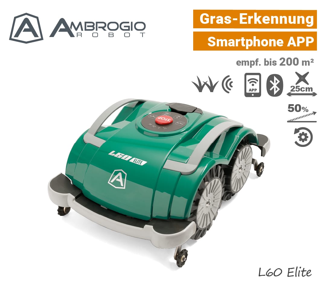 Ambrogio L60 Elite kabelloser Rasenroboter mit Grassensor EU9