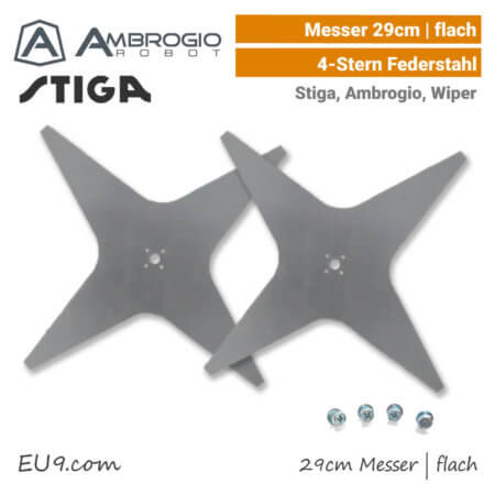 Ambrogio Stiga Wiper Messer 29 cm flach L85 Elite L200 L210 L250 Autoclip EU9