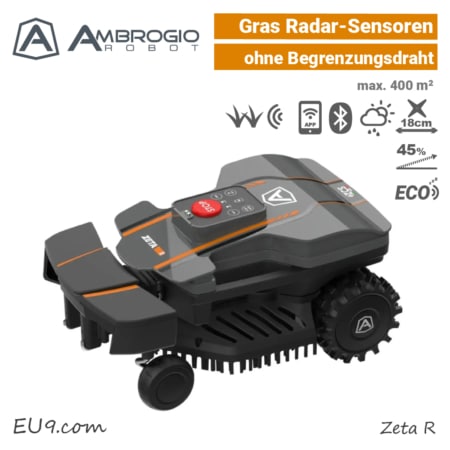 Ambrogio Zeta R Rasenroboter kabellos ohne Begrenzungsdraht Gras-Radar EU9