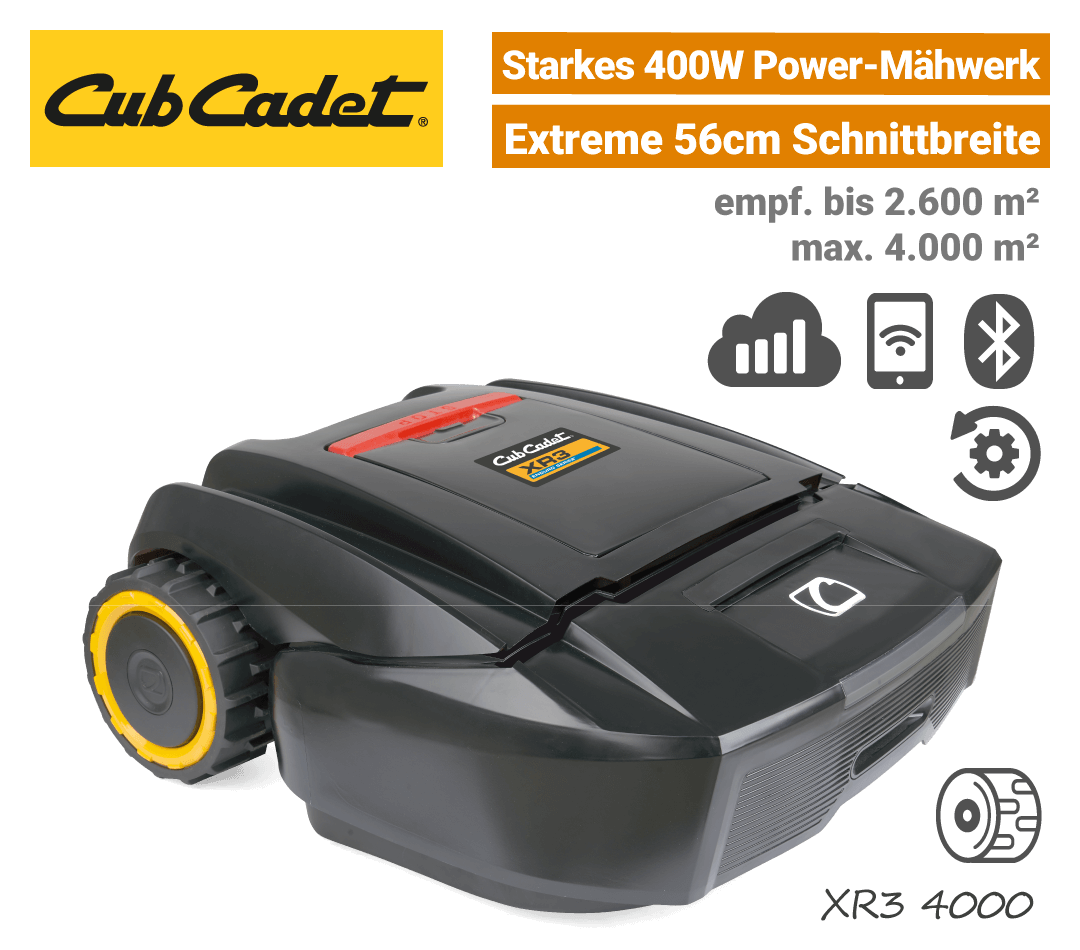 CubCadet XR3 4000 Mähroboter-Rasenroboter Mobilfunk EU9