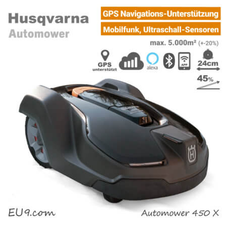 Husqvarna Automower 450 X GPS Ultraschall Mähroboter-Rasenroboter EU9