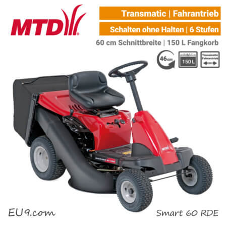 MTD Smart 60 RDE Transmatic Mini-Rider Aufsitzmäher mit Fangkorb EU9