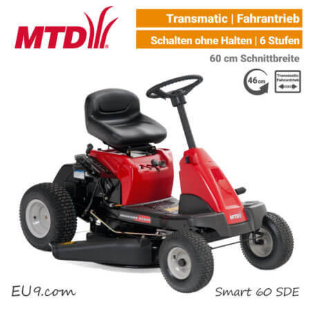 MTD Smart 60 SDE Transmatic Mini-Rider Aufsitzmäher mit Seitenauswurf EU9
