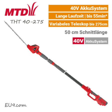MTD THT 40-275 40V Akku-Teleskop-Heckenschere 40 Volt EU9