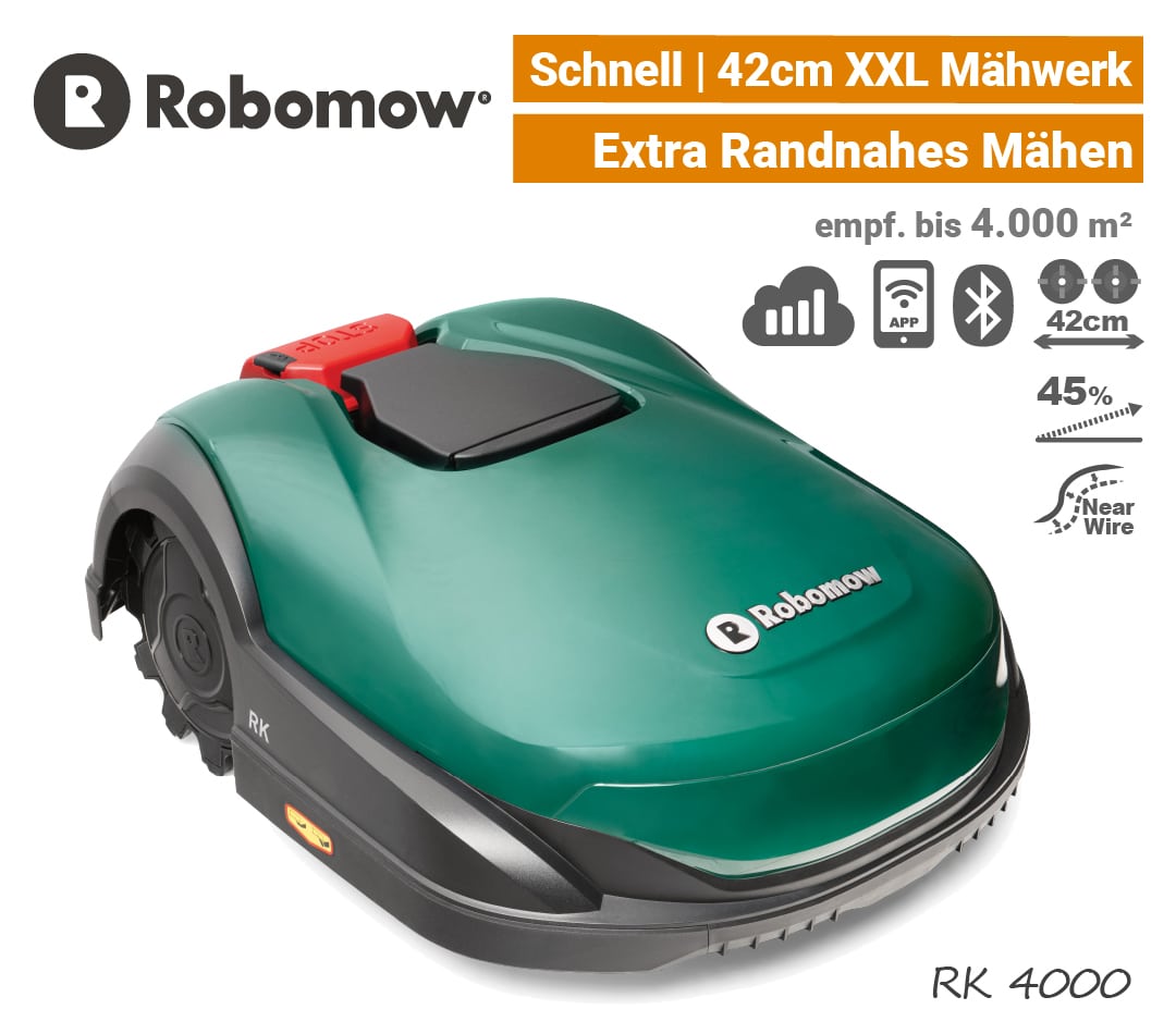Robomow RK4000 Mähroboter Rasenroboter 42cm große Schnittbreite Mobilfunk EU9