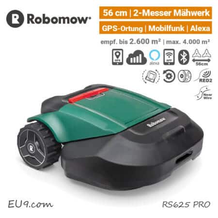 Robomow RS 625 PRO Mähroboter-Rasenroboter GPS Mobilfunk EU9