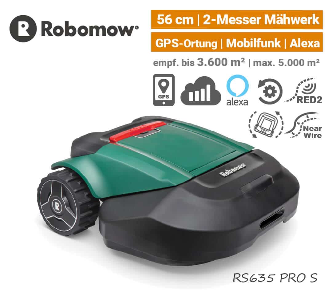 Robomow RS 635 PRO S Mähroboter-Rasenroboter GPS Mobilfunk EU9