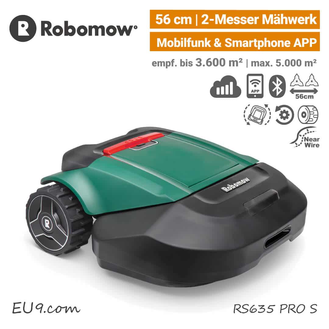 Robomow RS635 PRO S Mähroboter Rasenroboter-Mobilfunk EU9