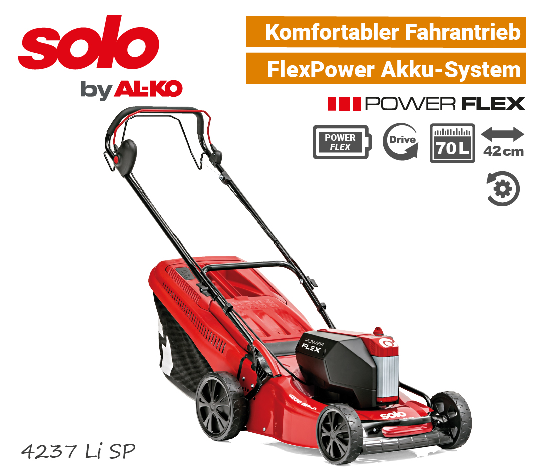 SOLO 4237 Li SP Akku-Rasenmäher PowerFlex ALKO Rad-Antrieb EU9