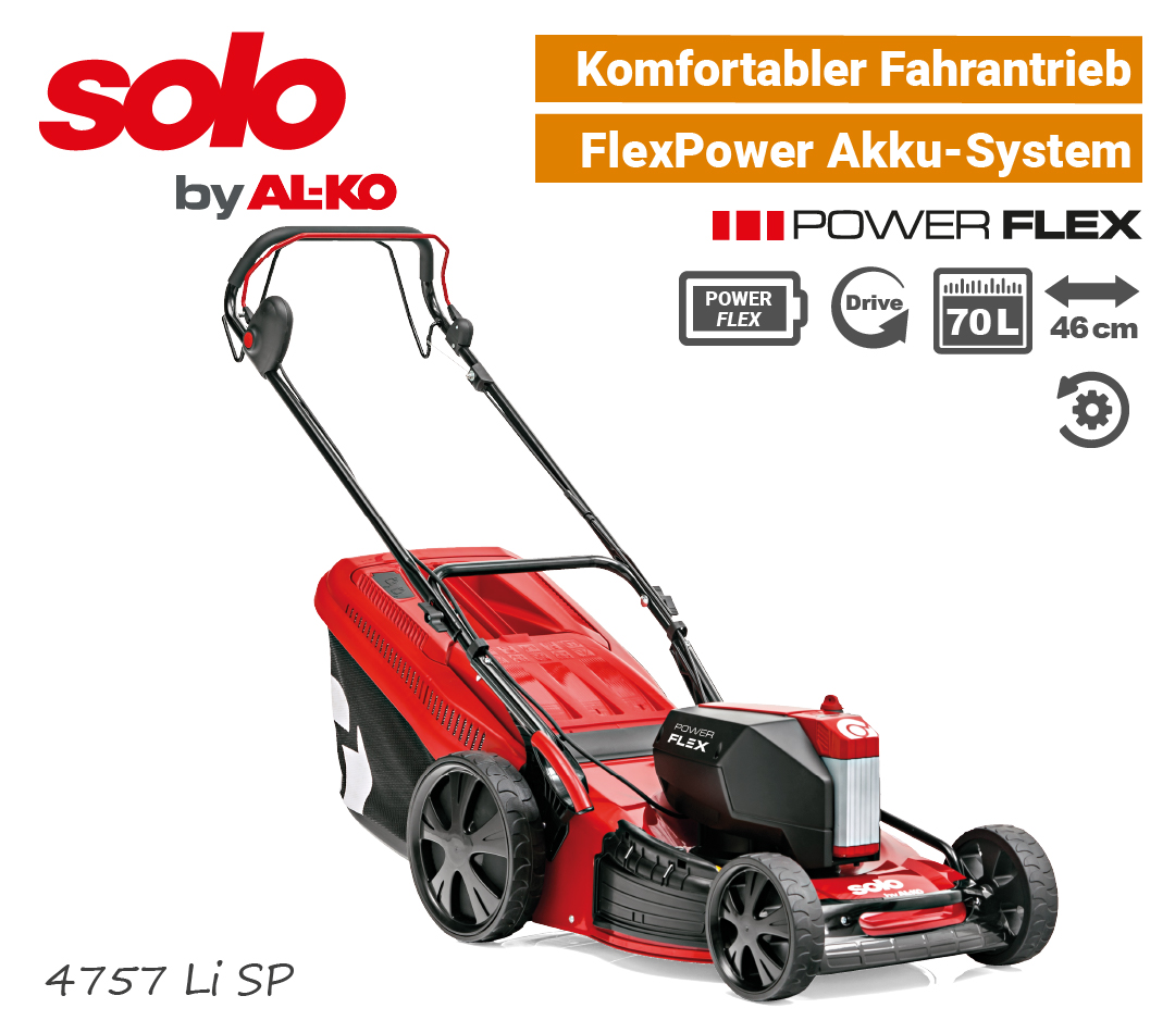 SOLO 4757 Li SP Akku-Rasenmäher PowerFlex ALKO Rad-Antrieb EU9