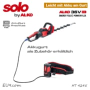 SOLO ALKO HT 4245 Akku-Heckenschere 36V mit Akku-Gurt Gürtel EU9