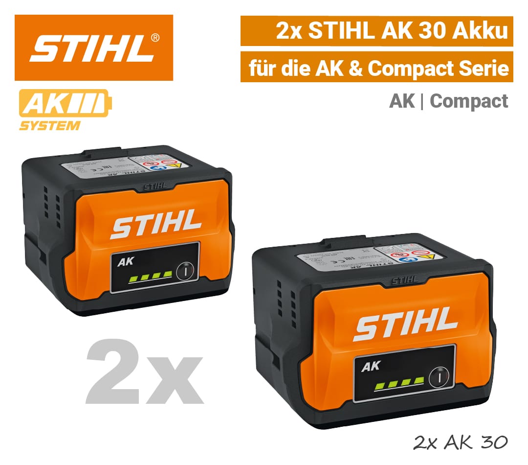 STIHL AK30 2x SET Akku Li-Ion AK Compact Battery EU9