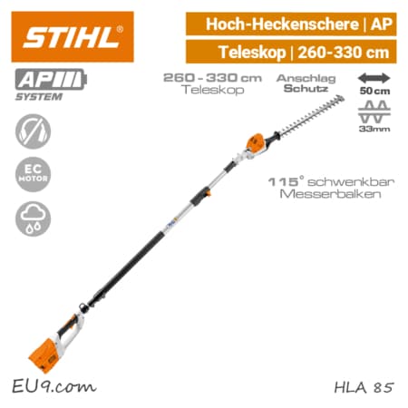 STIHL HLA 85 Akku-Heckenschneider Akku-Hoch-Heckenschere Teleskop AP PRO EU9