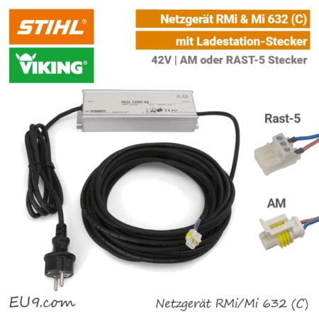 STIHL Viking Netzgerät Ladegerät RMi 632 C MI 632 C AM RAST-5 Stecker EU9