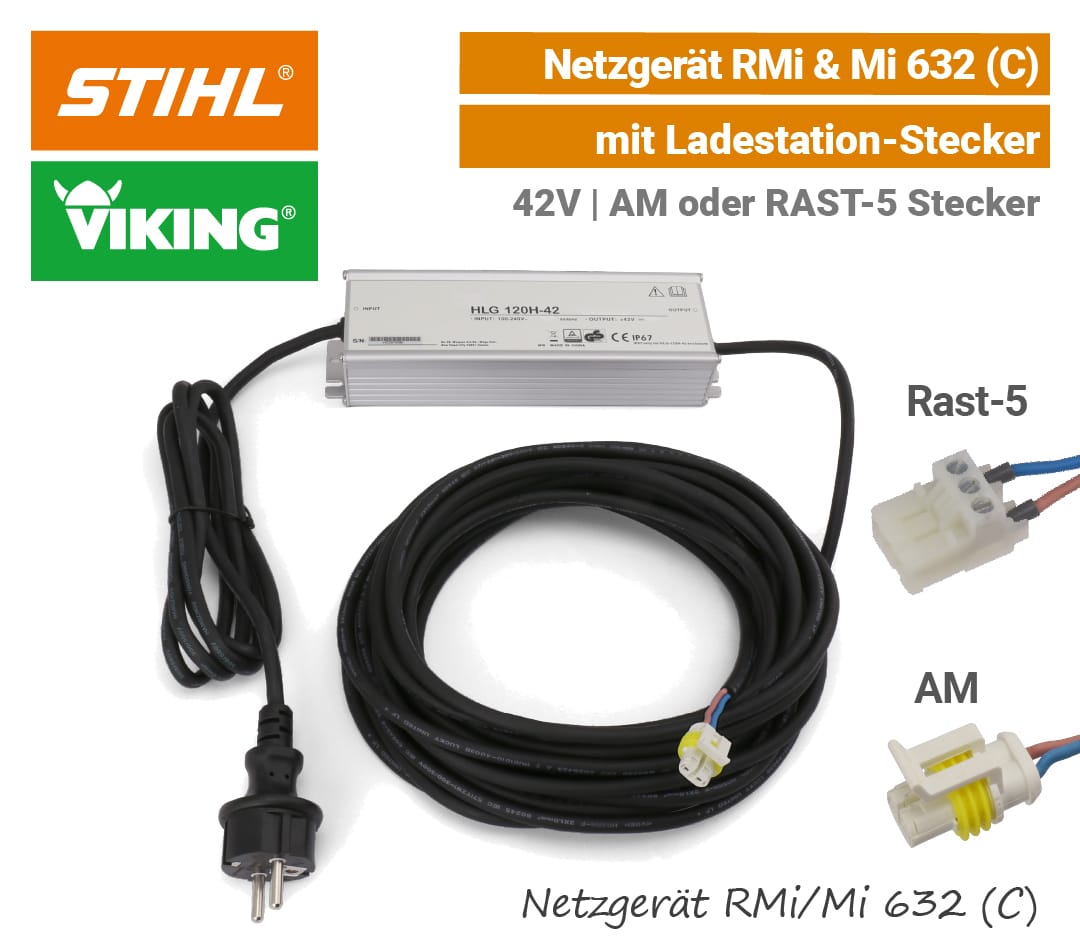 STIHL Viking Netzgerät Ladegerät RMi 632 C MI 632 C AM RAST-5 Stecker EU9
