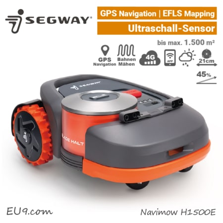 Segway Navimow H1500E Ultraschall-Sensor GPS RTK Rasenroboter GNSS Satelliten 4G EU9 950