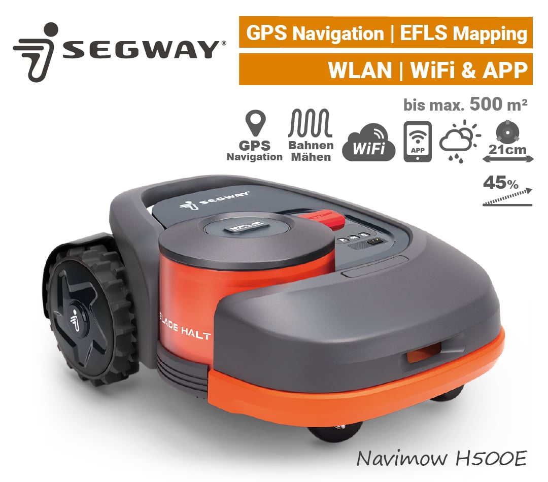 Segway Navimow H500E GPS RTK Rasenroboter GNSS Satelliten WLAN WiFi EU9