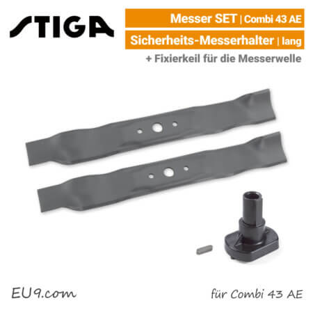 Stiga Messer Combi 43 AE Ersatzmesser mit Messerhalter lang 80V EU9