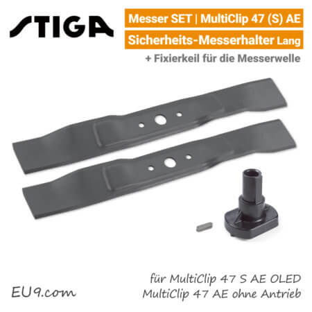 Stiga Messer MultiClip 47 S AE OLED mit Messerhalter Lang Ersatzmesser 80V EU9