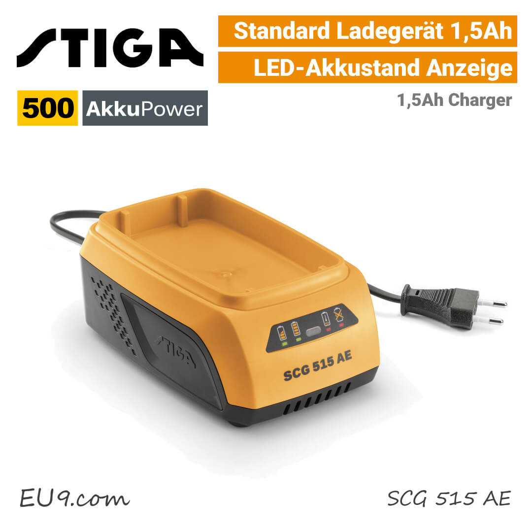 NEU 2020: Stiga SCG 515 AE Ladegerät - 500 AkkuPower
