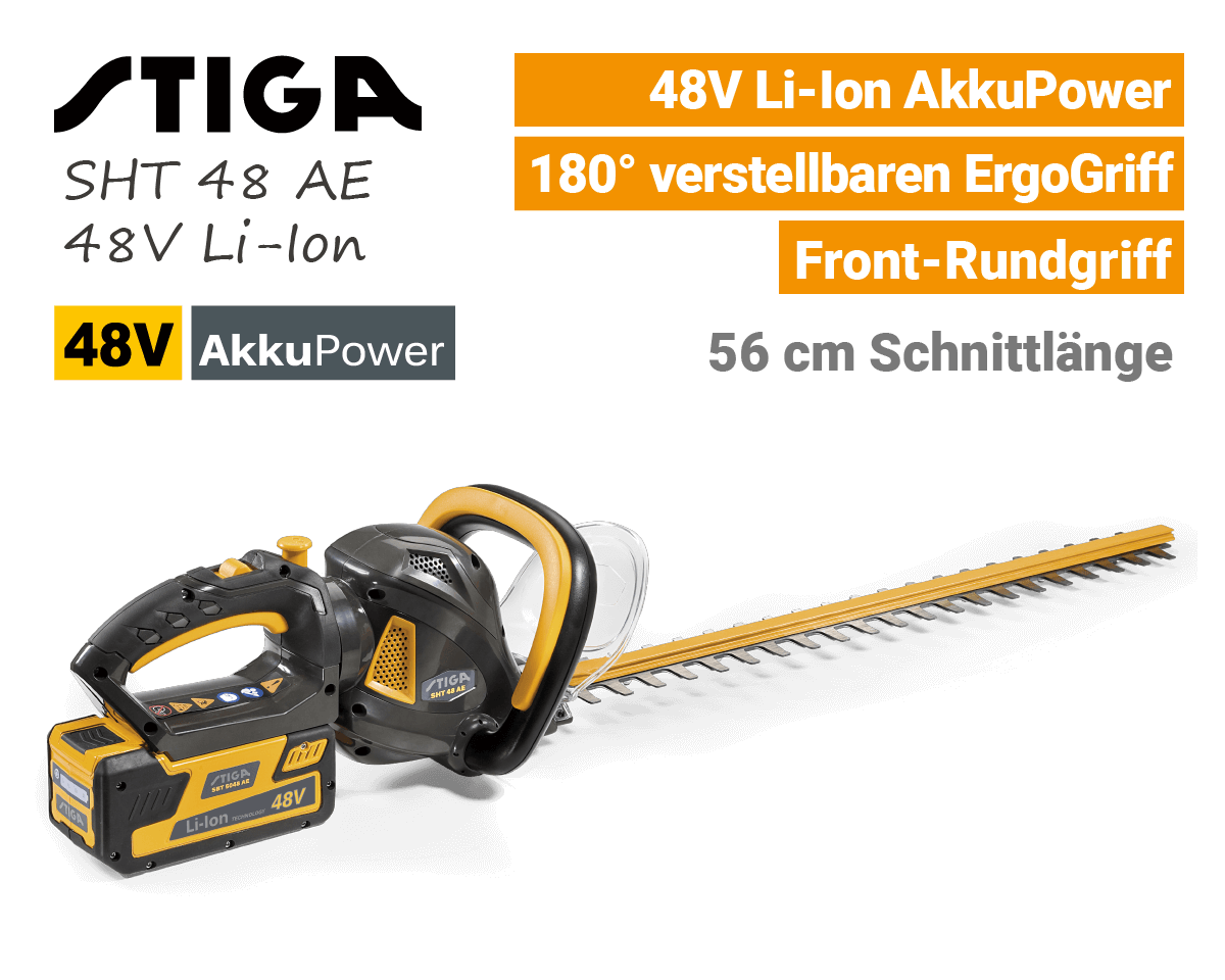 Stiga SHT 48 AE 48V Akku-Heckenschere 48 Volt EU9