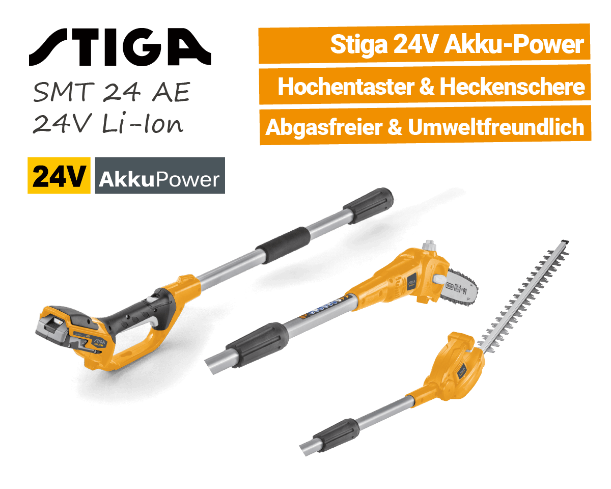 Stiga SMT 24 AE 24V Akku Hochentaster Heckenschere MultiTool EU9