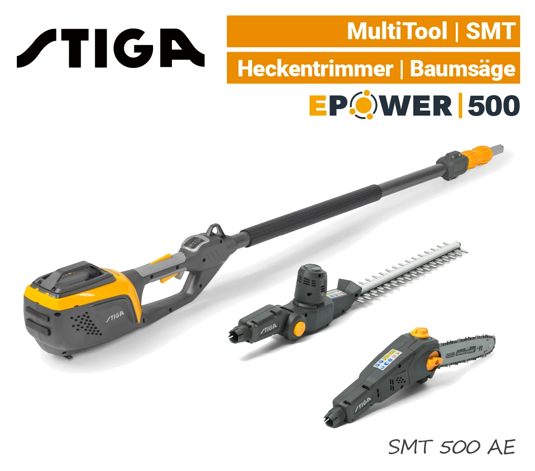 Stiga SMT 500 AE Multi-Tool Akku-Heckenschere Baumsäge EPower EU9