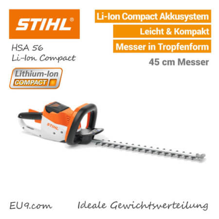 STIHL HSA 56 Akku-Heckenschere Lithium-Ion Compact