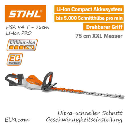 Stihl HSA 94 T 75cm Akku Heckenschere Lithium-Ion PRO EU9