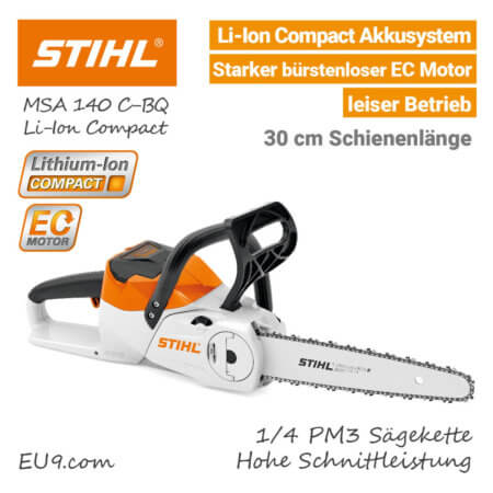 Stihl MSA 140 C BQ Akku-Kettensäge Lithium-Ion Compact EU9