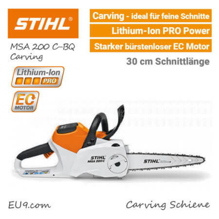 Carving - STIHL MSA 200 C-BQ Carving Akku-Kettensäge Motorsäge Lithium-Ion PRO EU9