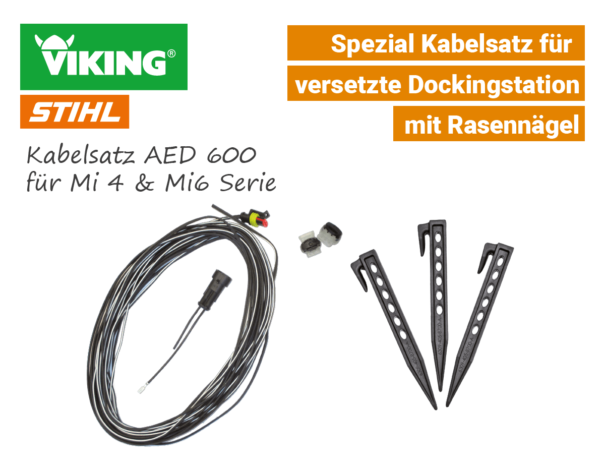 Stihl-Viking AED 600 Kabelsatz für versetzte Dockingstation Ladestation IMow Mi 422 Mi 632 EU9