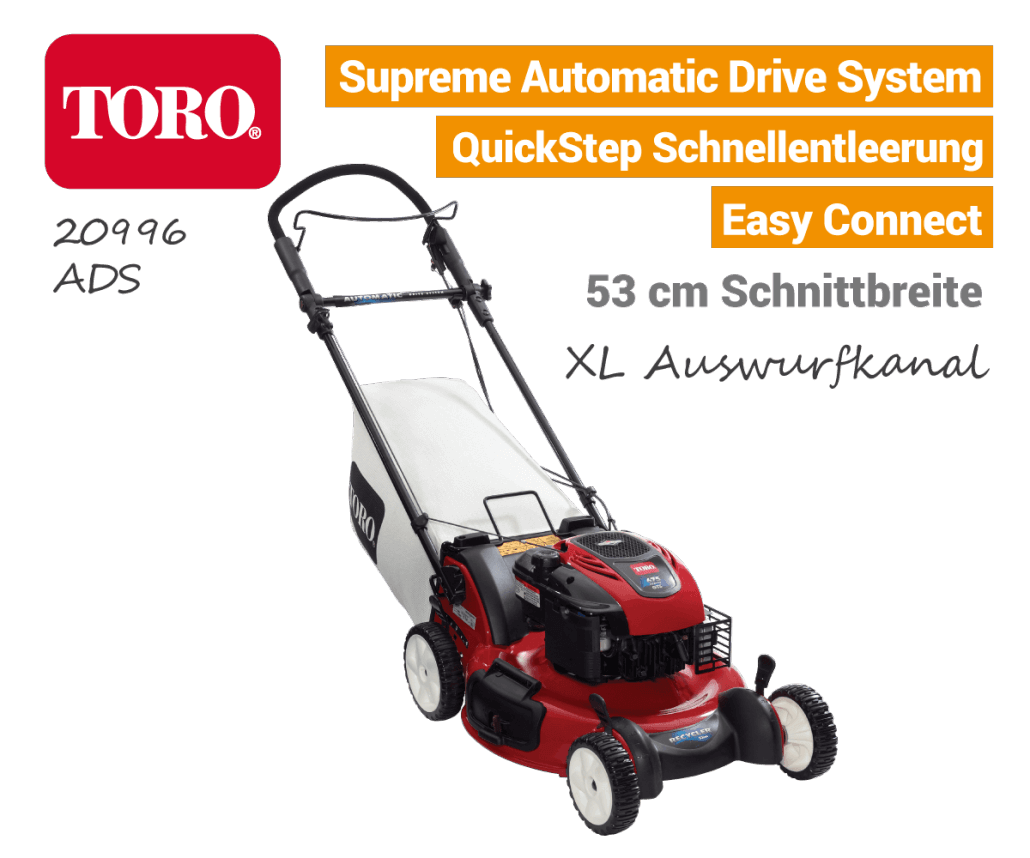 TORO 20996 Benzin-Rasenmäher Automatic-Drive-System ADS