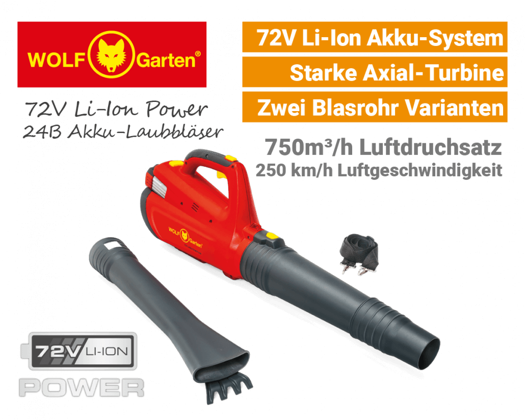 Wolf-Garten 72V Li-Ion Power 24 B Akku-Laubbläser EU9