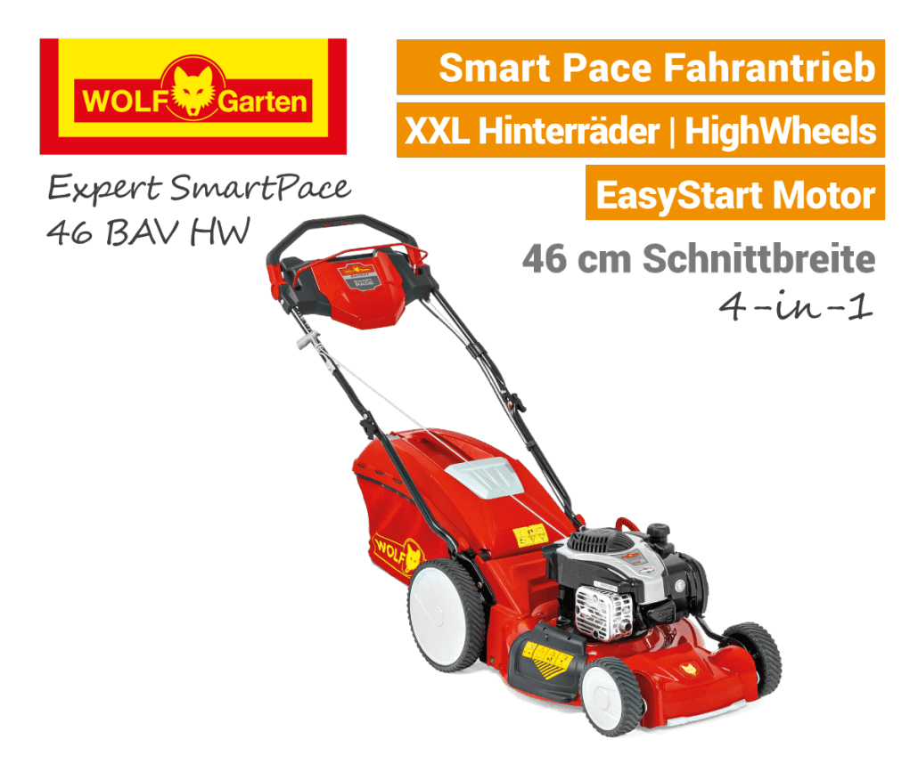 Wolf-Garten Expert Smart-Pace 46 BA V HW Benzin-Rasenmäher MySpeed