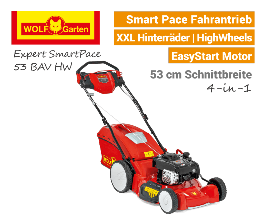 Wolf-Garten Expert Smart-Pace 53 BA V HW Benzin-Rasenmäher MySpeed
