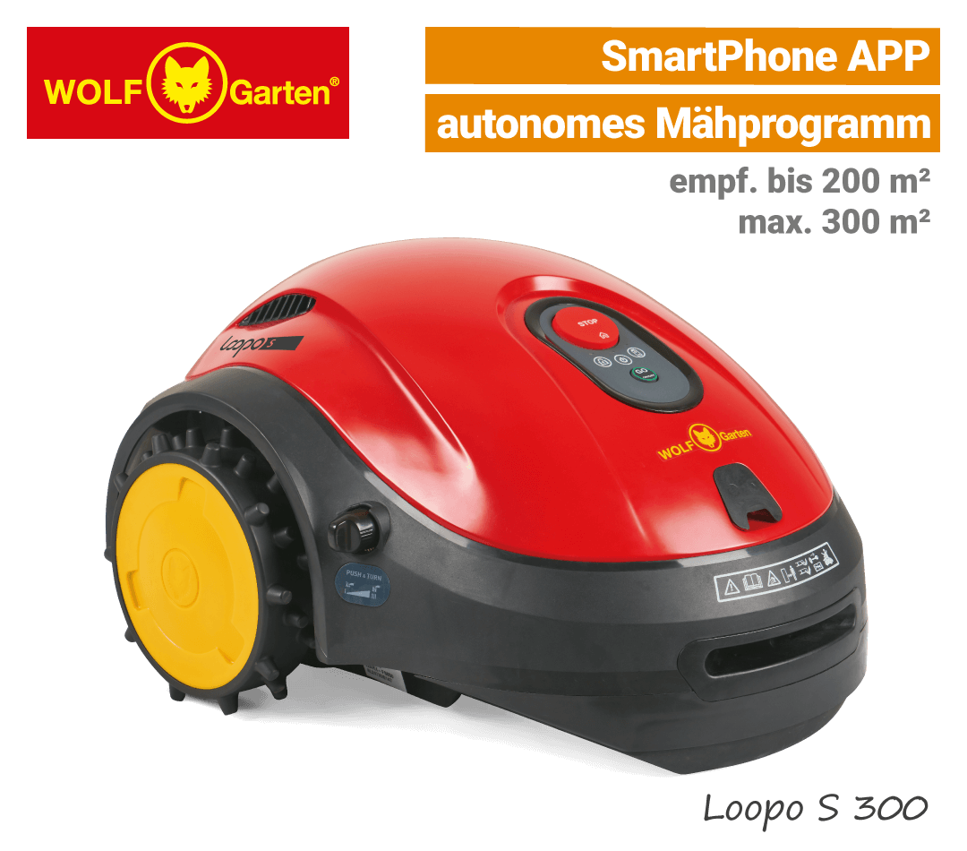 Wolf-Garten Loopo S 300 Mähroboter-Rasenroboter SmartPhone-APP EU9