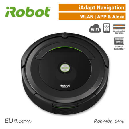 iRobot Roomba 696 Saugroboter iAdapt-Navigation Wifi WLAN Alexa App EU9
